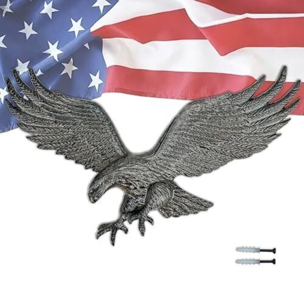 9296 Metal Eagle Wall Decor – Cast Iron Patriotic Decoration Wall Art